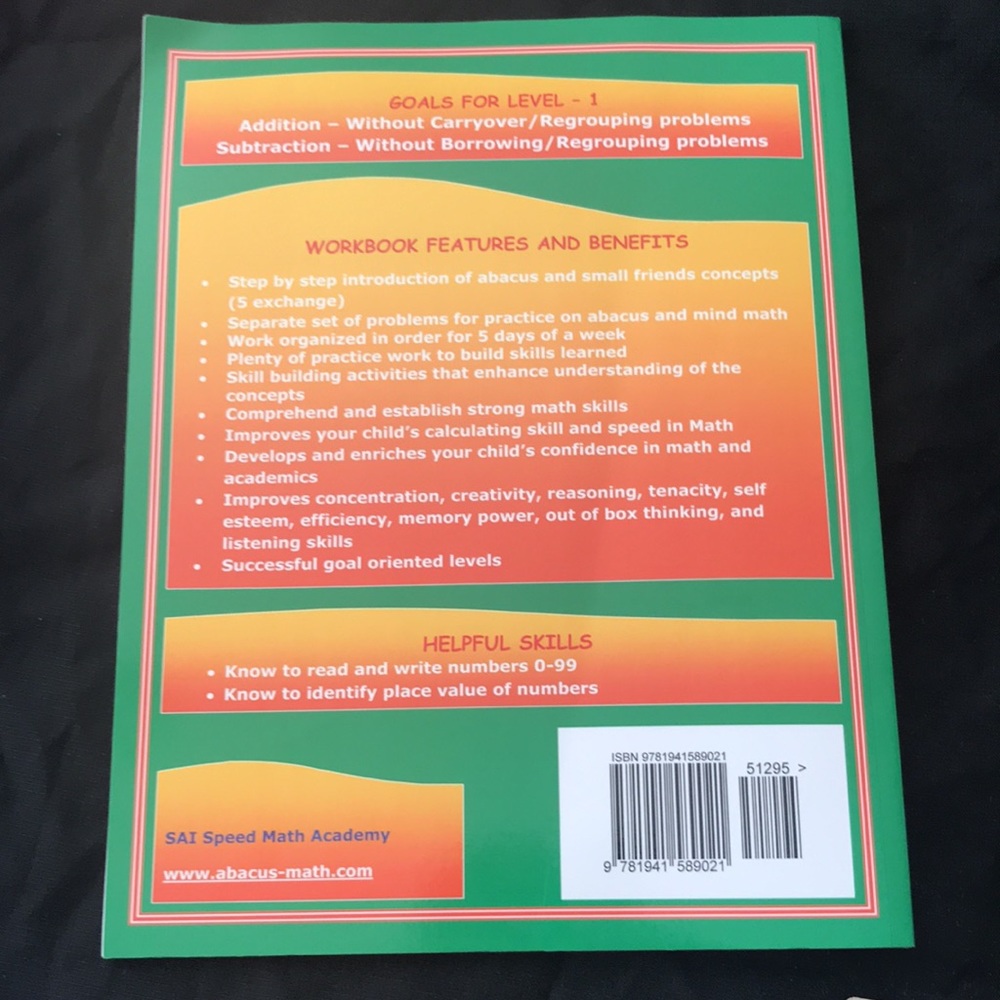 Abacus Mind Math Workbook - Picture 2 of 2